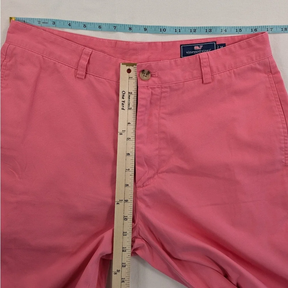 Vineyard Vines Chino Shorts Mens 34 Coral Pink Relaxed Fit Cotton‎